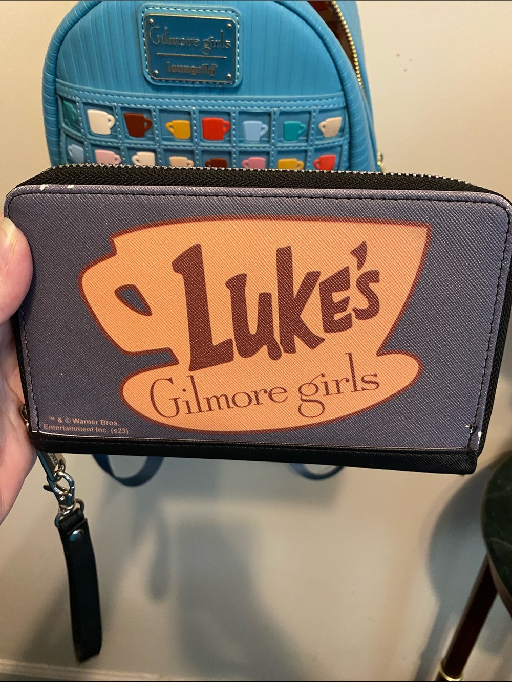 Loungefly Blue Gilmore Girls Luke's Diner Mini Backpack - Picture 6 of 16